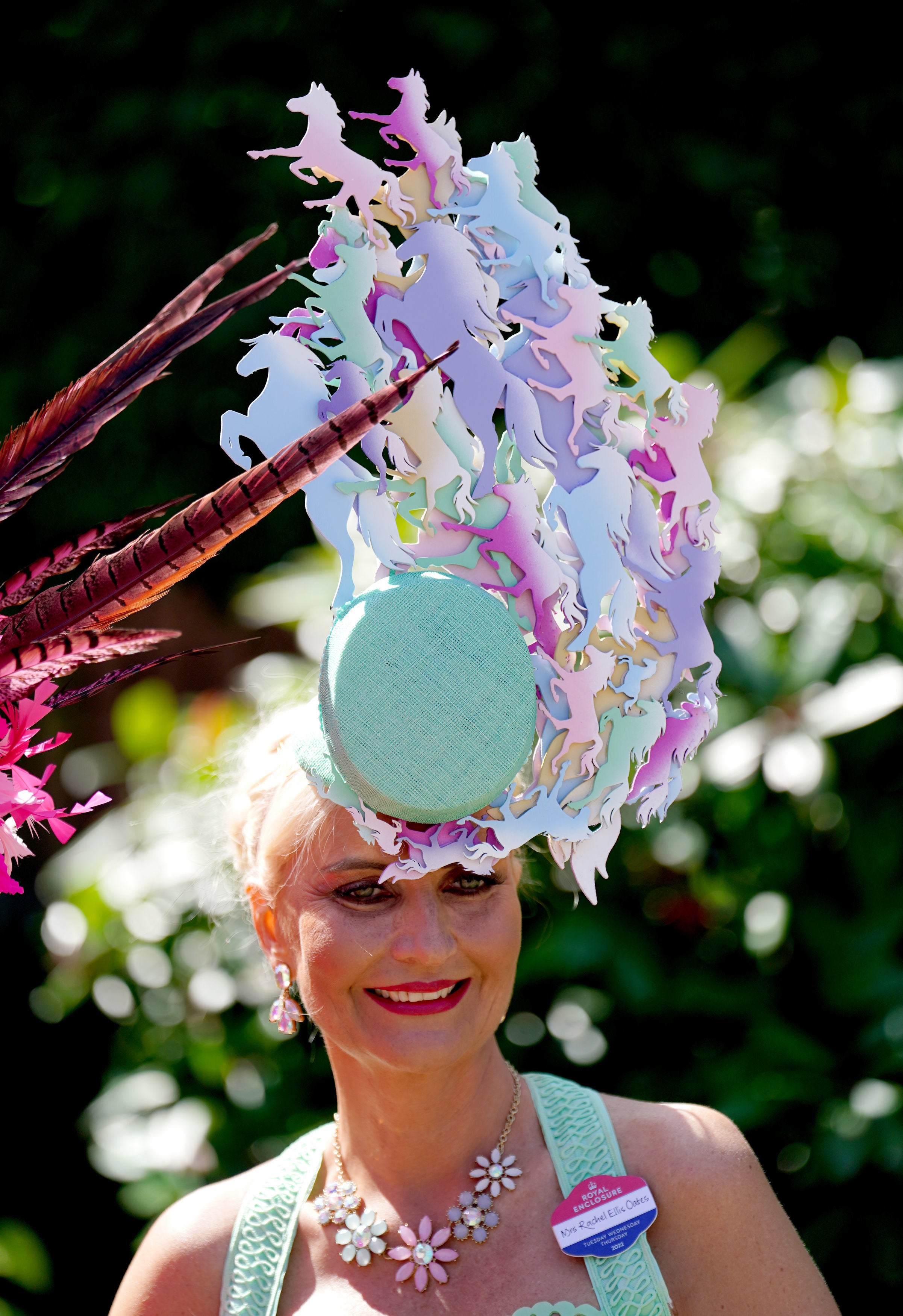 Rachel Ellis Oates arriving ahead of racing on day two of Royal Ascot at Ascot Racecourse