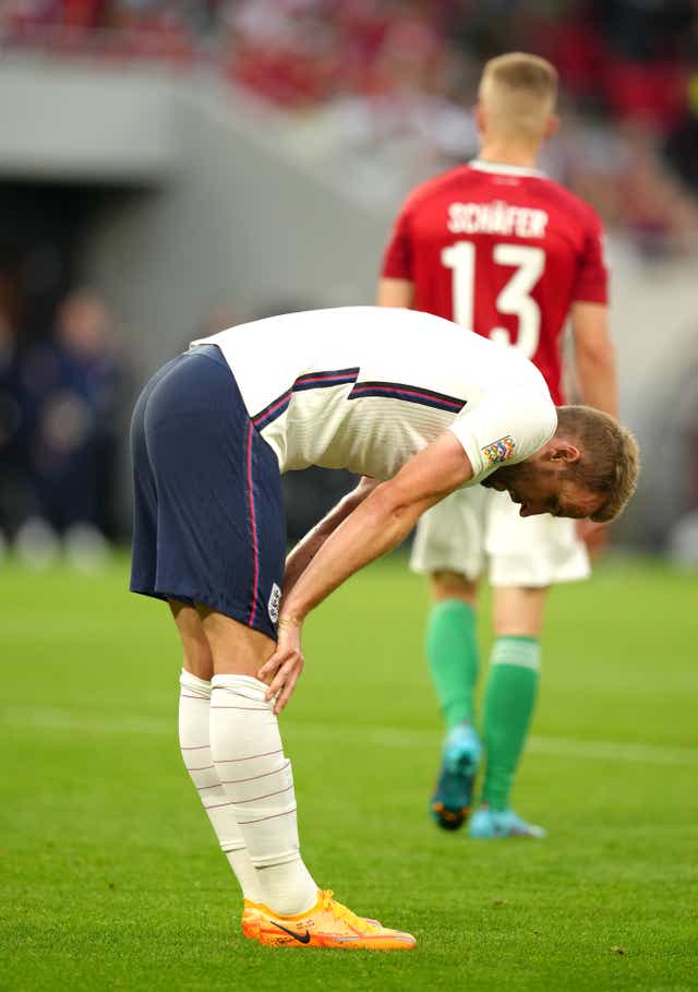 England’s Harry Kane looks dejected after Nations League defeat (Nick Potts/PA)