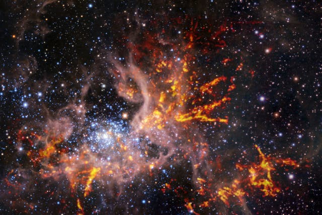 Astronomers have mapped violent star formation in nebula outside our galaxy (ESO/PA)