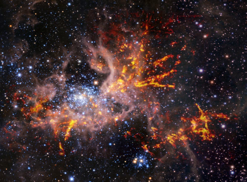 Astronomers have mapped violent star formation in nebula outside our galaxy (ESO/PA)