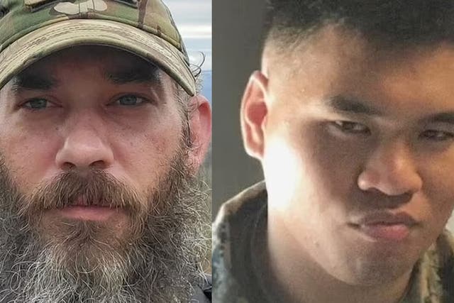 <p>Robert Drueke, 39, (left) and Andy Huynh, 27 (right), were reportedly captured by Russian forces following a battle in Kharkiv, according to Russian military claims. The men are the first Americans fighting with Ukraine to be captured during the war.</p>