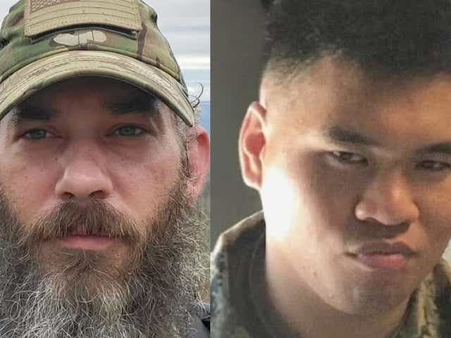 <p>Robert Drueke, 39, (left) and Andy Huynh, 27 (right), were reportedly captured by Russian forces following a battle in Kharkiv, according to Russian military claims. The men are the first Americans fighting with Ukraine to be captured during the war.</p>
