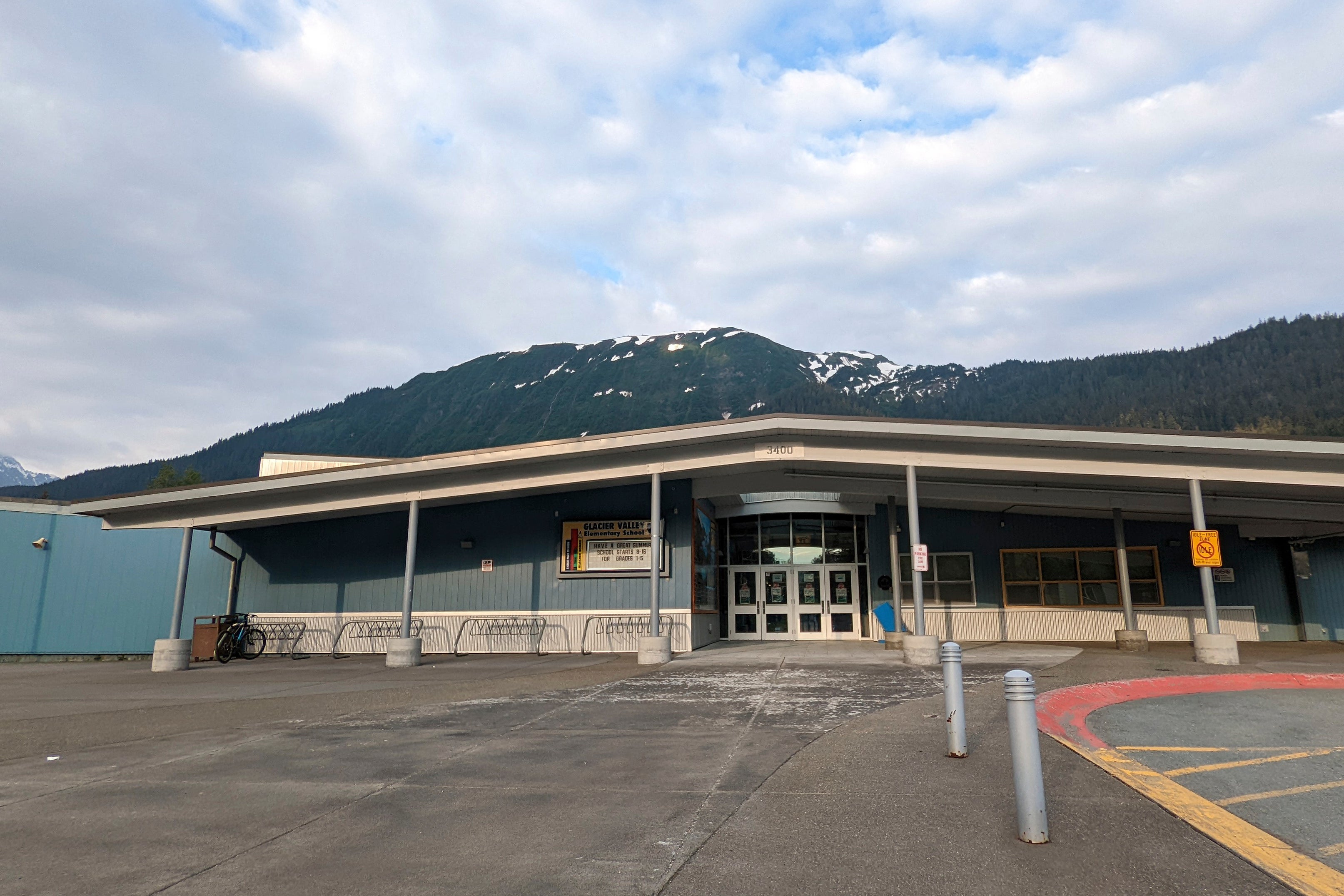 The Glacier Valley Elementary School is seen in Juneau, Alaska. A dozen students and two adults were served floor sealant instead of milk at the school after containers were apparently mixed up
