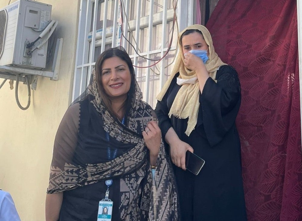 Preet Gill visiting a Midwifery Helpline Centre in Kabul, Afghanistan (PA)