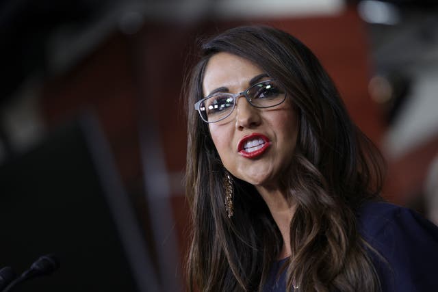 <p>Representative Lauren Boebert speaks at a House Second Amendment Caucus press conference at the US Capitol on 8 June 2022 in Washington, DC</p>