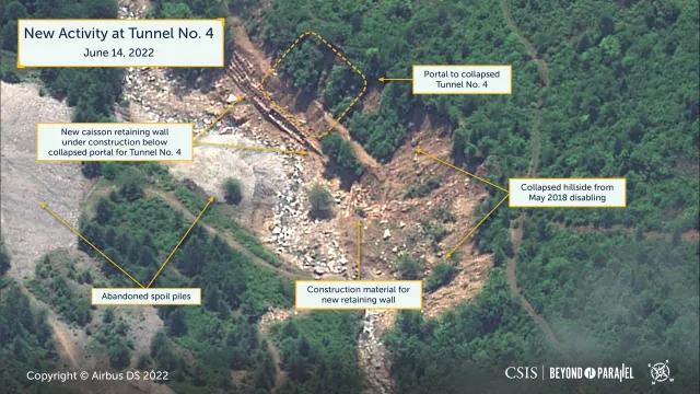 At Tunnel No 4, the latest images show new indications of activity below the entrance