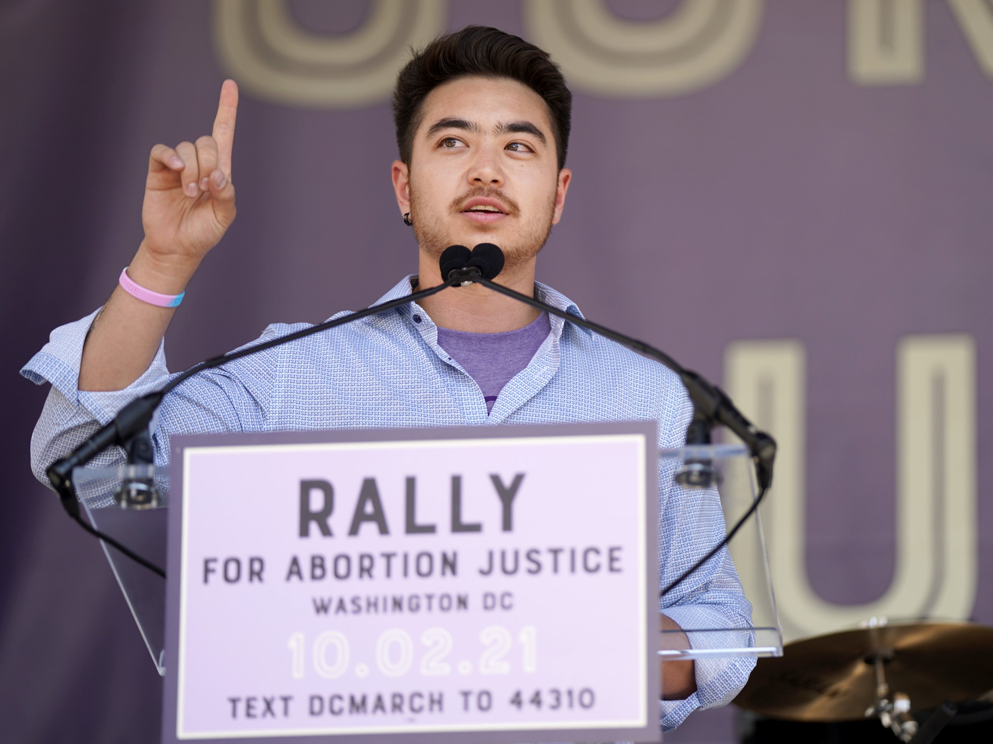 Schuyler Bailar at an abortion rights rally in October 2021