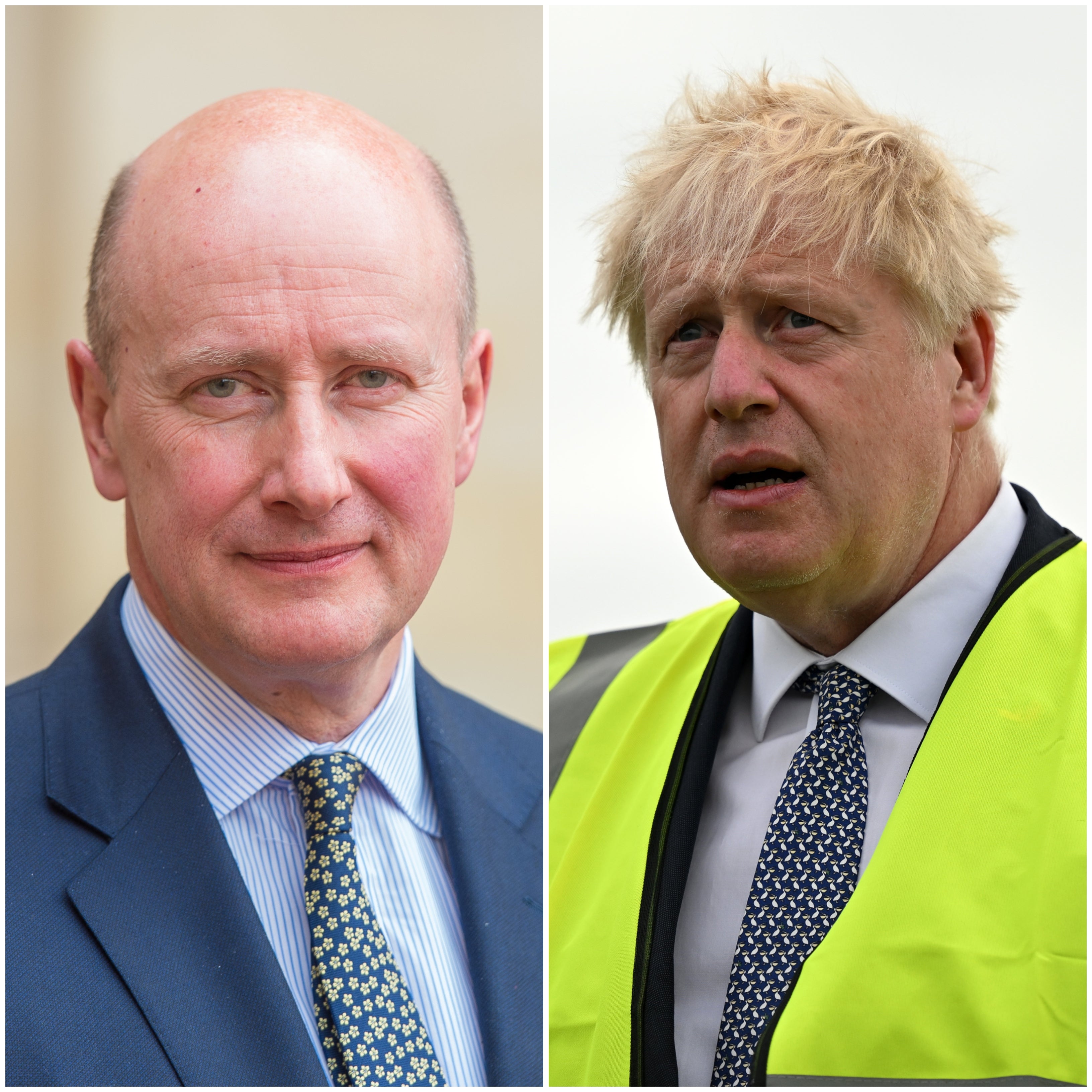 Lord Geidt and Boris Johnson (Dominic Lipinski/Justin Tallis/PA)