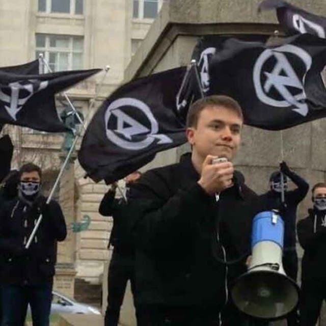 <p>Jack Renshaw at a National Action rally</p>