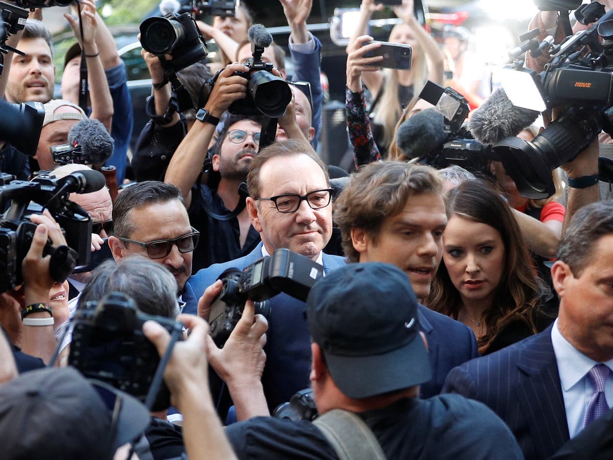Kevin Spacey arrives in court charged with sexually assaulting three men