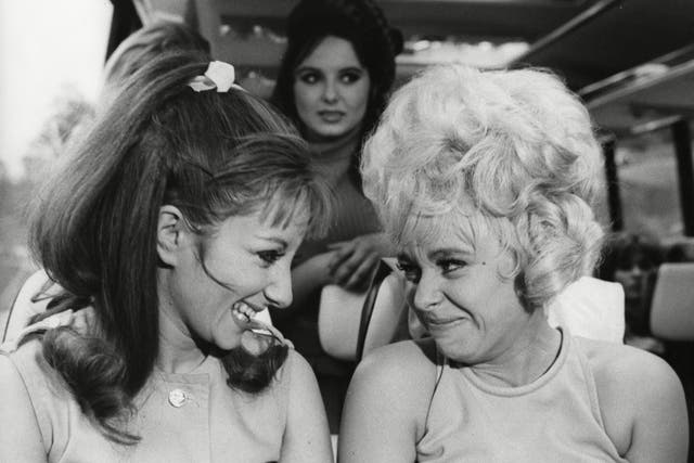 <p>Having a hoot: Sandra Caron and Barbara Windsor in 1969’s ‘Carry on Camping’</p>