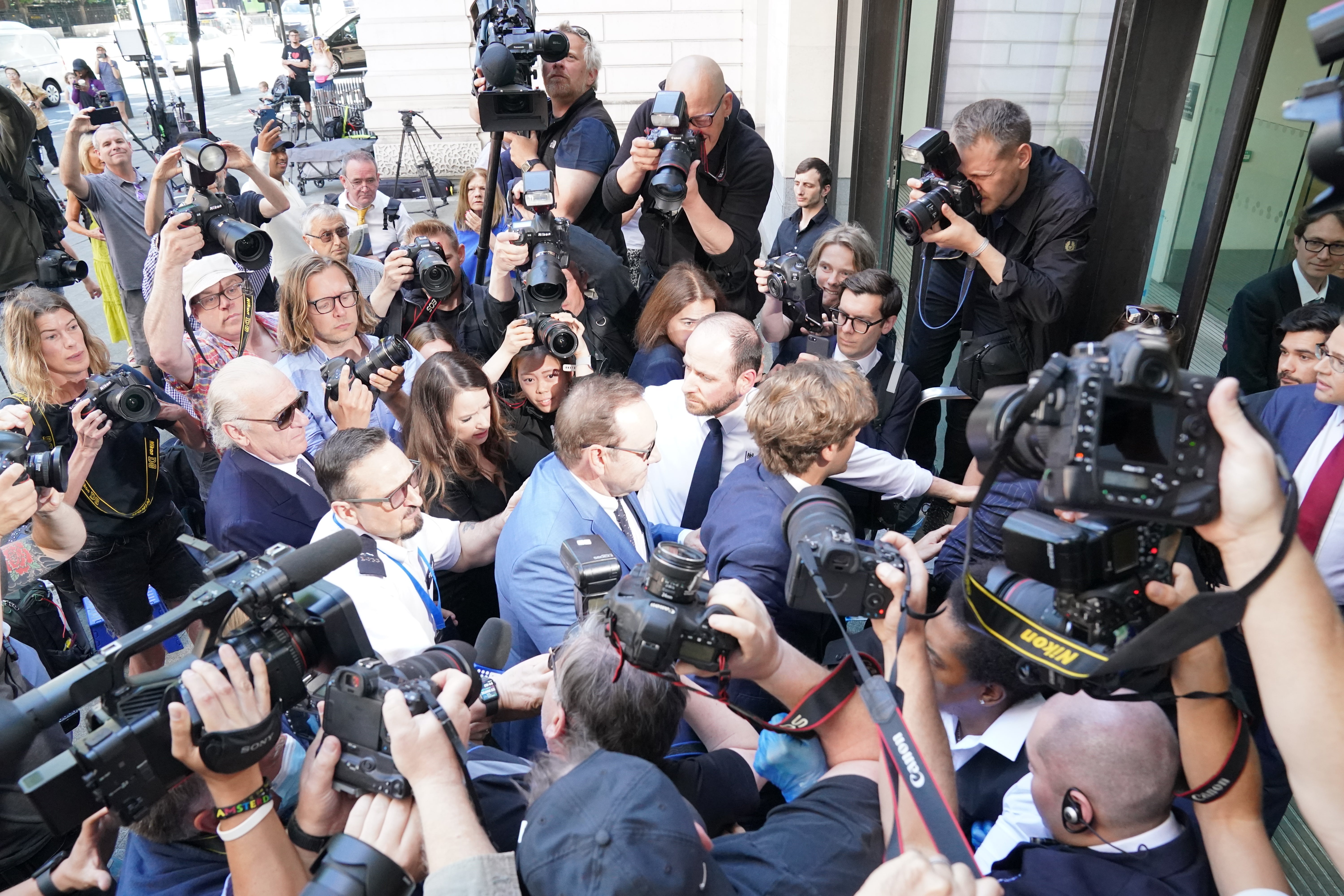 Actor Kevin Spacey arrives at Westminster Magistrates’ Court (Jonathan Brady/PA)