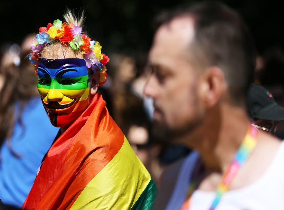 People gather for the Pride Parade in Dublin in 2018 (Brian Lawless/PA)
