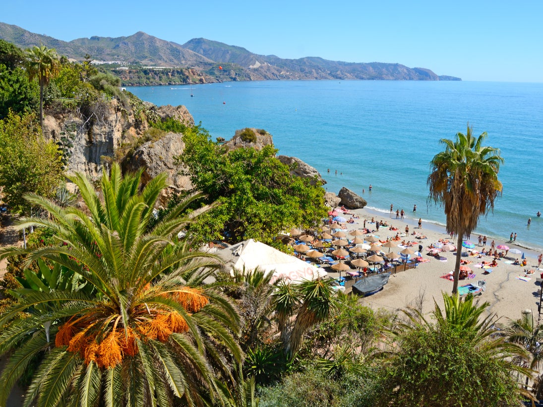 The coastline in Nerja, a famed resort in Spain’s Costa del Sol