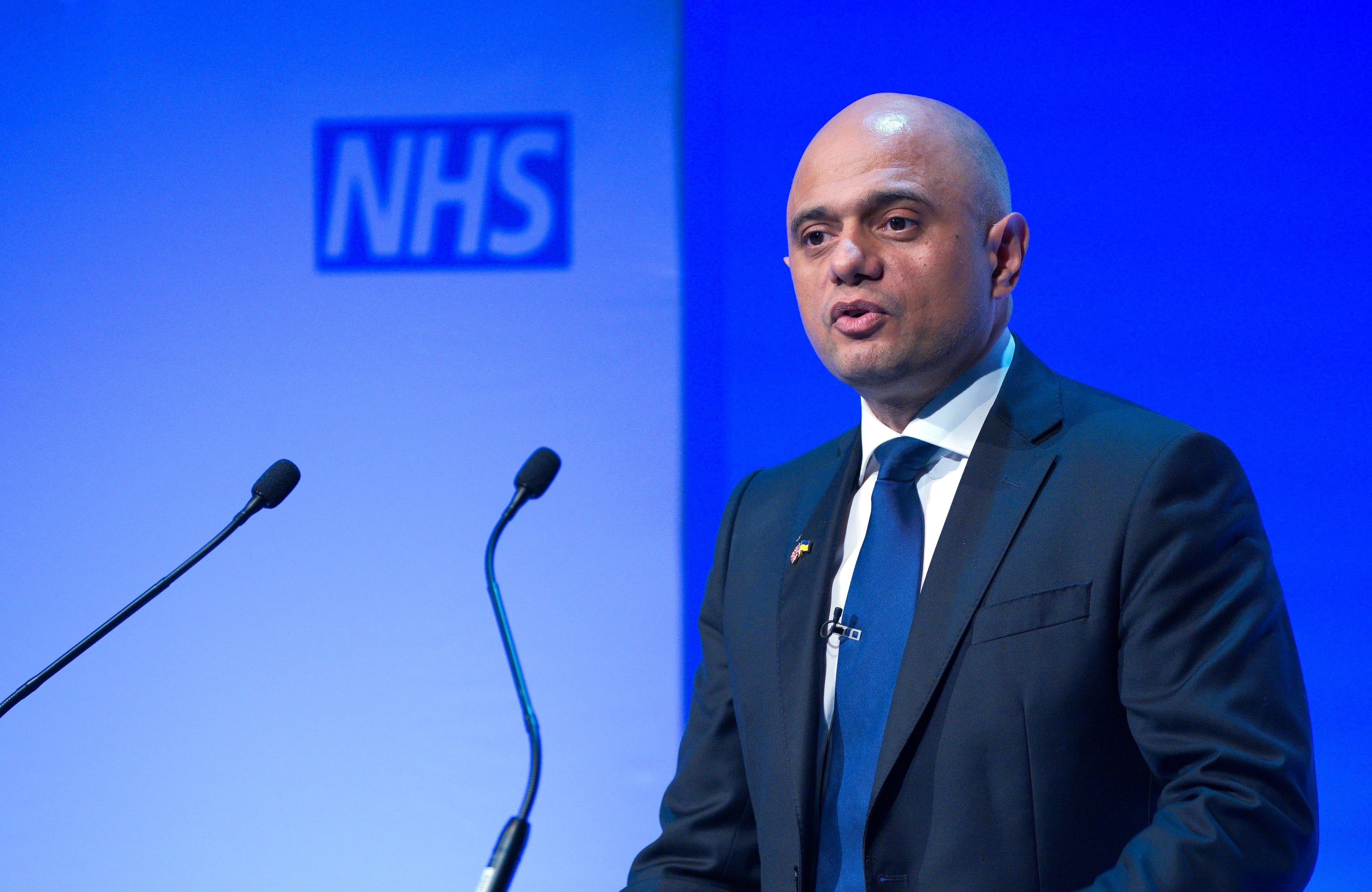 Health secretary Sajid Javid speaking during the NHS ConfedExpo at the ACC Liverpool