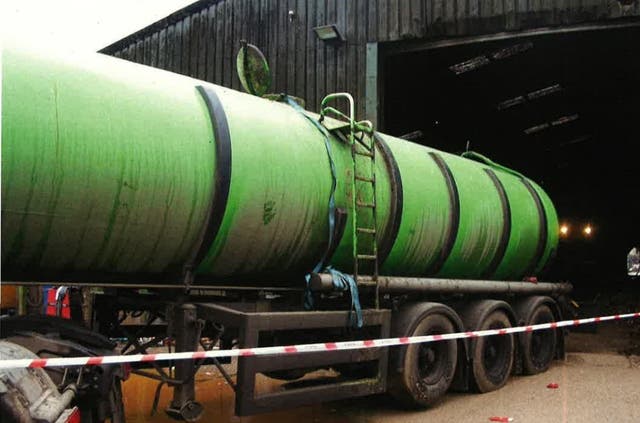 The tanker in which the men died (Leicestershire Police/PA)