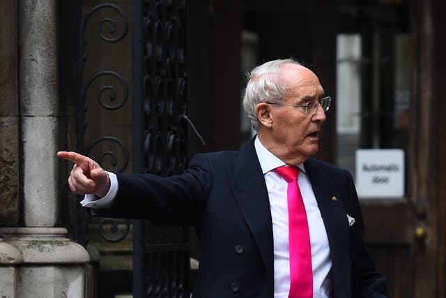Sir Frederick Barclay leaves the High Court (Kirsty O’Connor/PA)