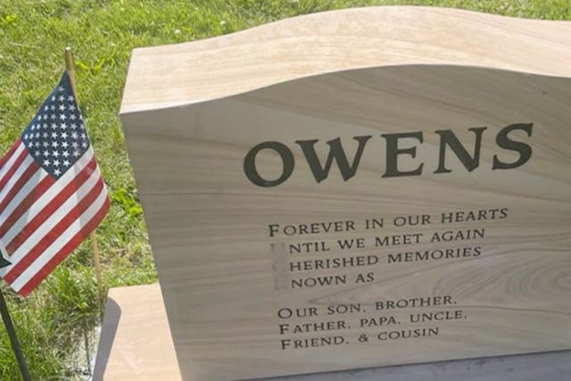<p>The tombstone of Steven Paul Owens in Runnells, Iowa</p>