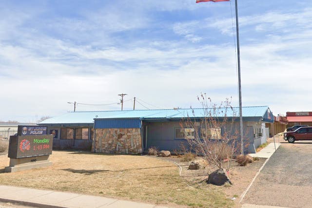 <p>The St John’s Police Department office in St John’s, Arizona. A man in the town died after cell and internet service was knocked out for 48 hours due to criminal activity.</p>