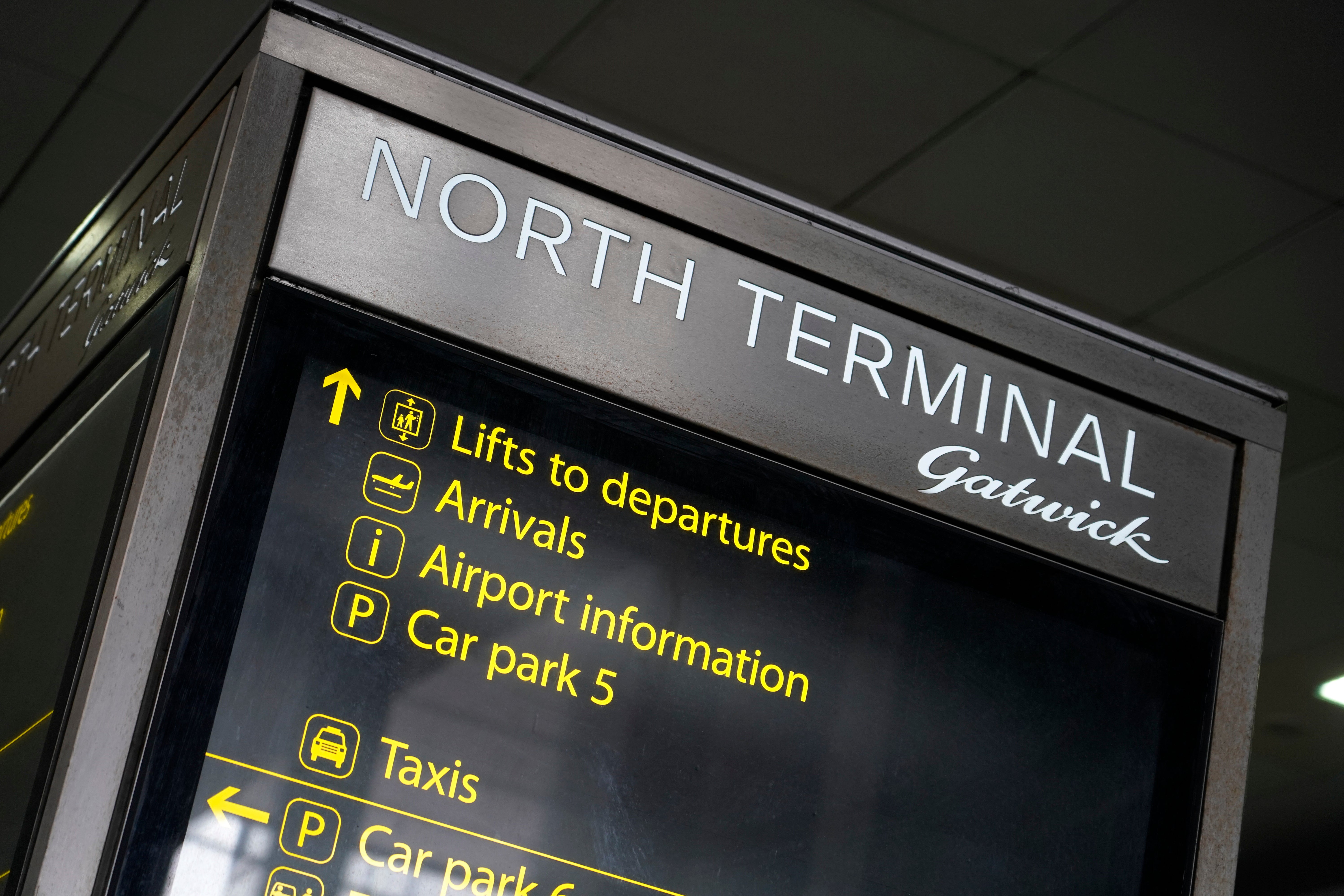 Dozens of flights to and from Europe were cancelled because of poor weather at Gatwick Airport