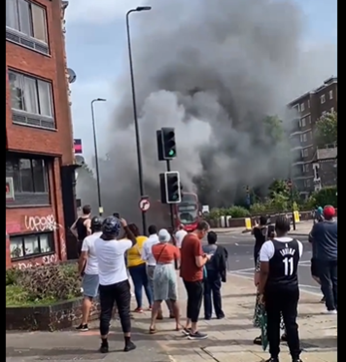 Brixton fire: Bus bursts into flames on south London high street