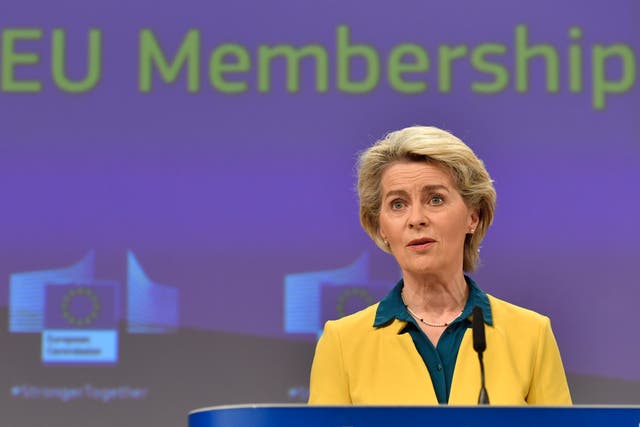 <p>European Commission president Ursula von der Leyen confirmed that Ukraine will have candidate status </p>