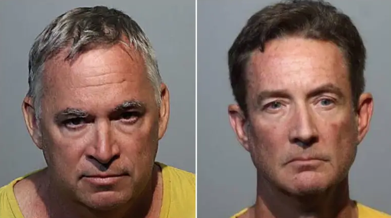 Donald Eugene Corsi, 52, and Howard Oral Hughes, 61, were both arrested and face charges of damage to property