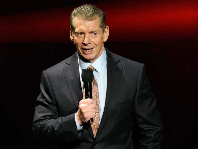 <p>WWE Chairman and CEO Vince McMahon speaks at a news conference announcing the WWE Network at the 2014 International CES at the Encore Theater at Wynn Las Vegas on January 8, 2014 in Las Vegas, Nevada</p>
