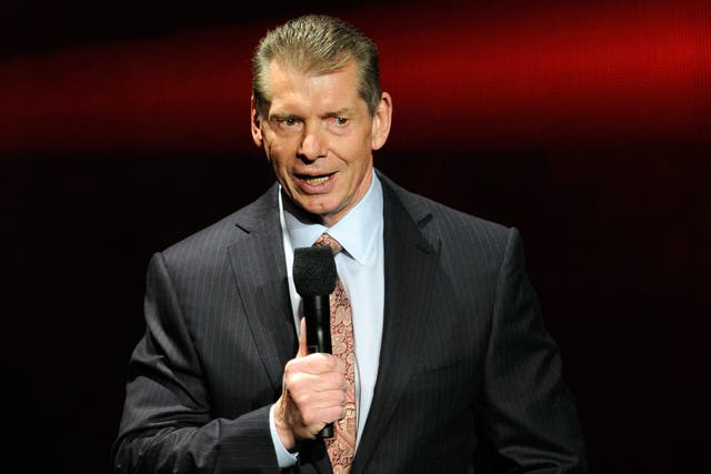 <p>WWE Chairman and CEO Vince McMahon speaks at a news conference announcing the WWE Network at the 2014 International CES at the Encore Theater at Wynn Las Vegas on January 8, 2014 in Las Vegas, Nevada</p>