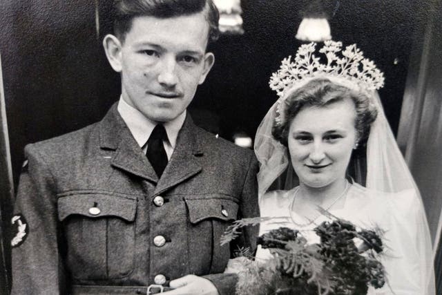 <p>Ruth and Fred Standford on their wedding day in 1947</p>