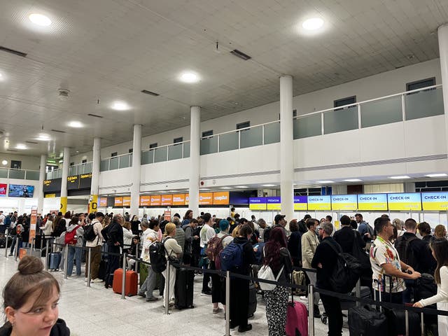 Airport queues have wreaked havoc for passengers again on Friday (Stephen Jones/PA)