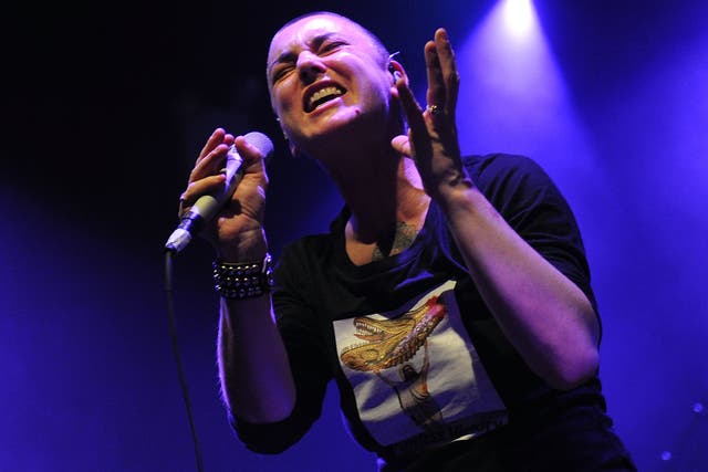 <p>O’Connor on stage in 2012</p>