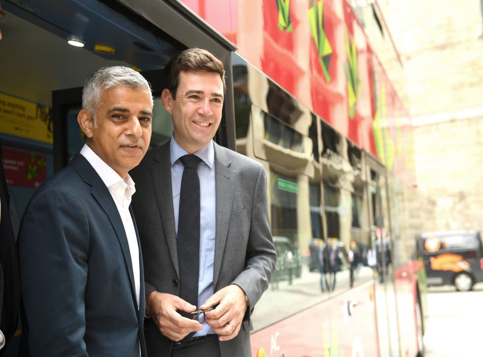 London Mayor Sadiq Khan (left) and Mayor of Greater Manchester, Andy Burnham (Stefan Rousseau/PA)