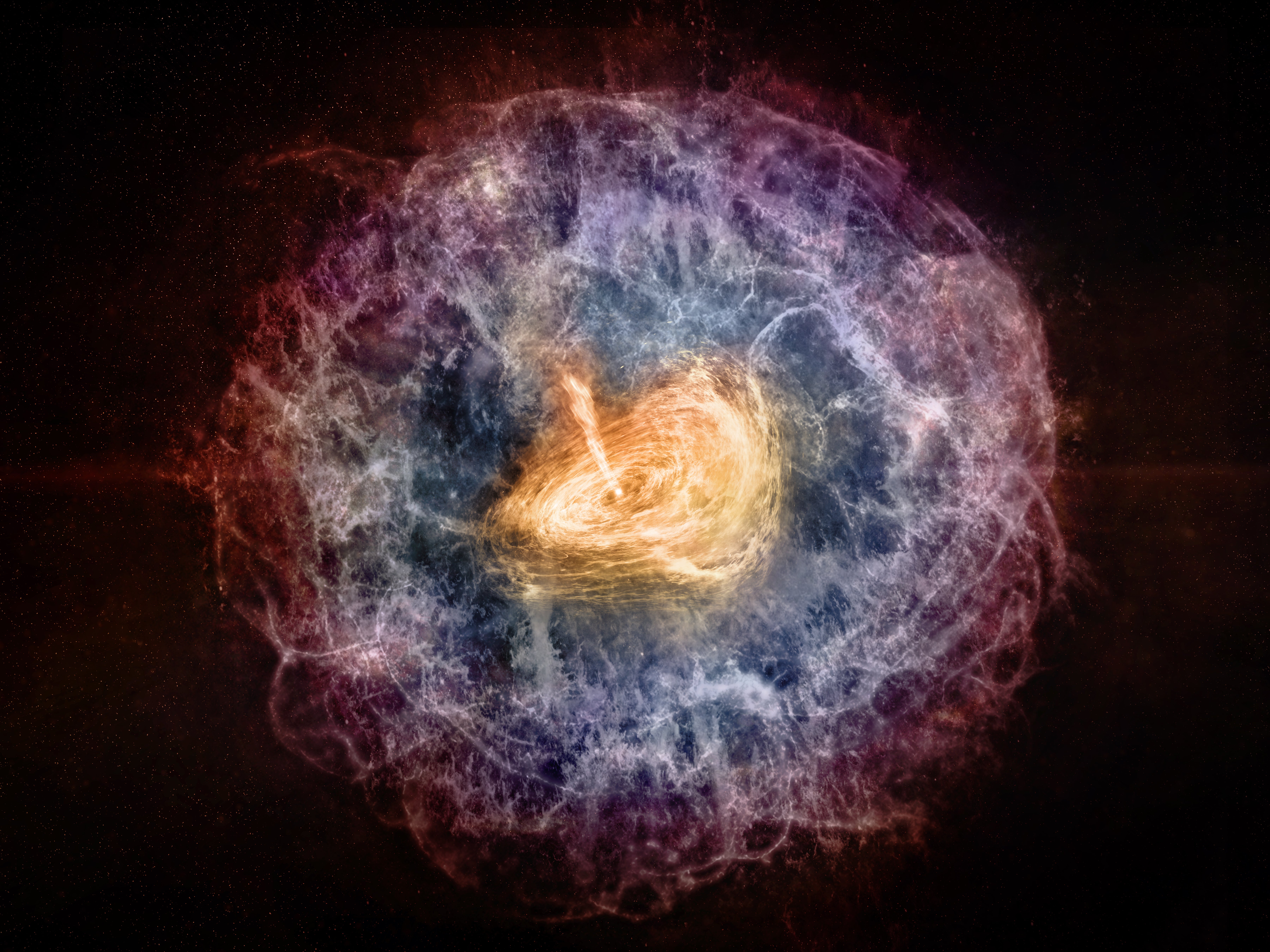 An artist’s conception of a pulsar wind nebular