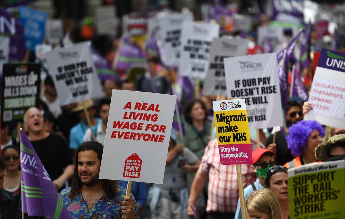 Thousands march in London to demand action over cost of living crisis