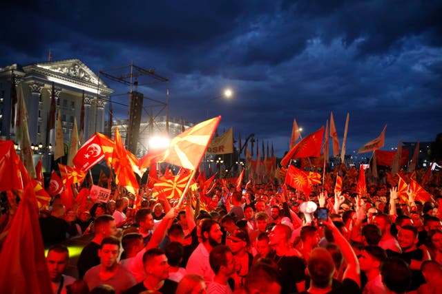 North Macedonia Opposition Protest