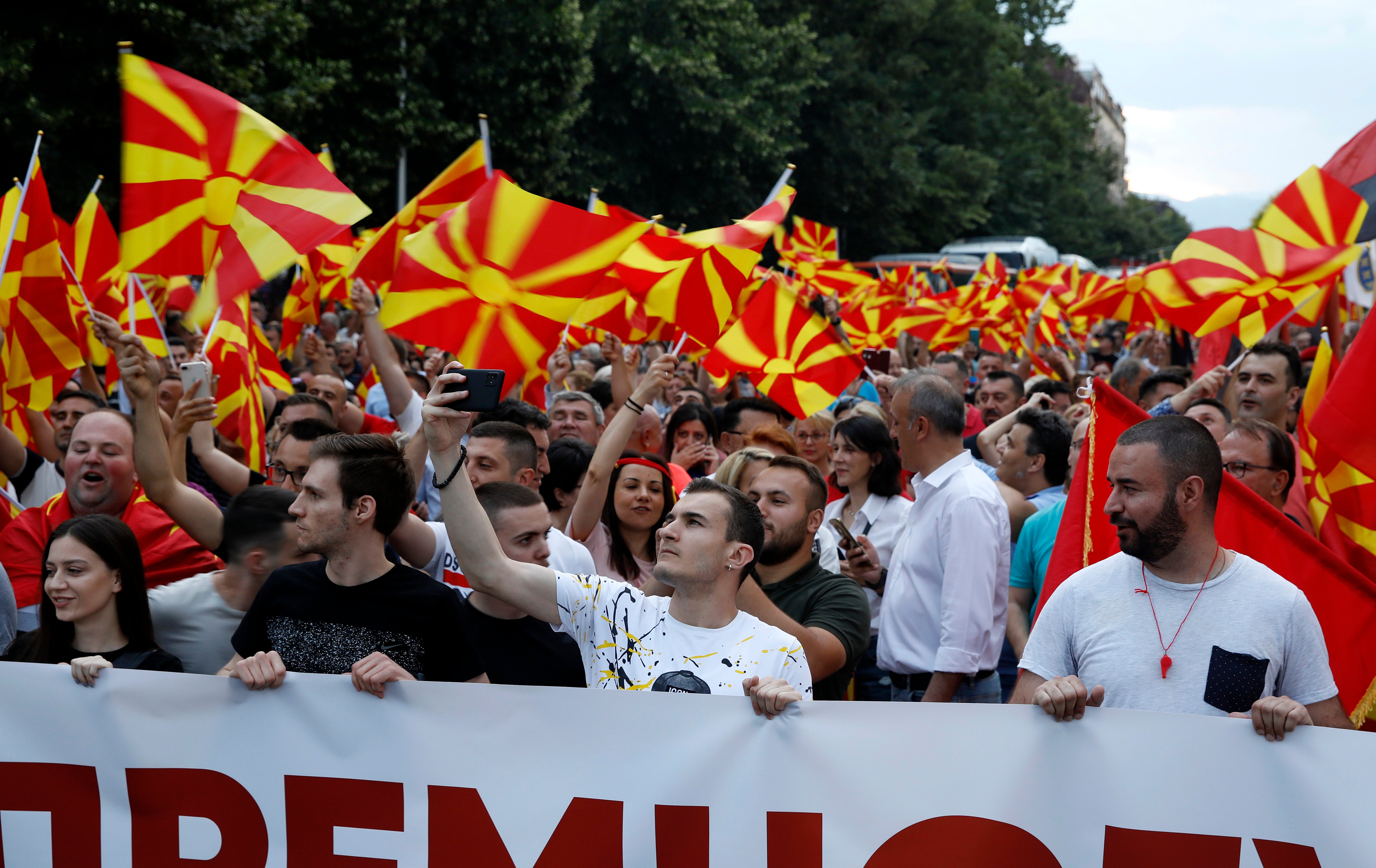 North Macedonia Opposition Protest