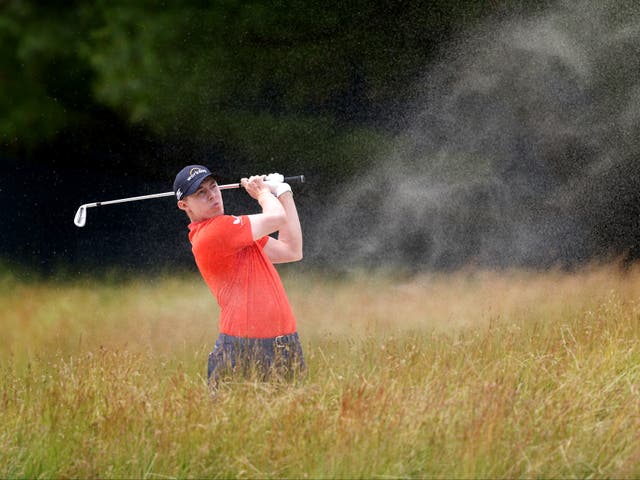 <p>Matt Fitzpatrick’s second shot on the first hole on Saturday </p>