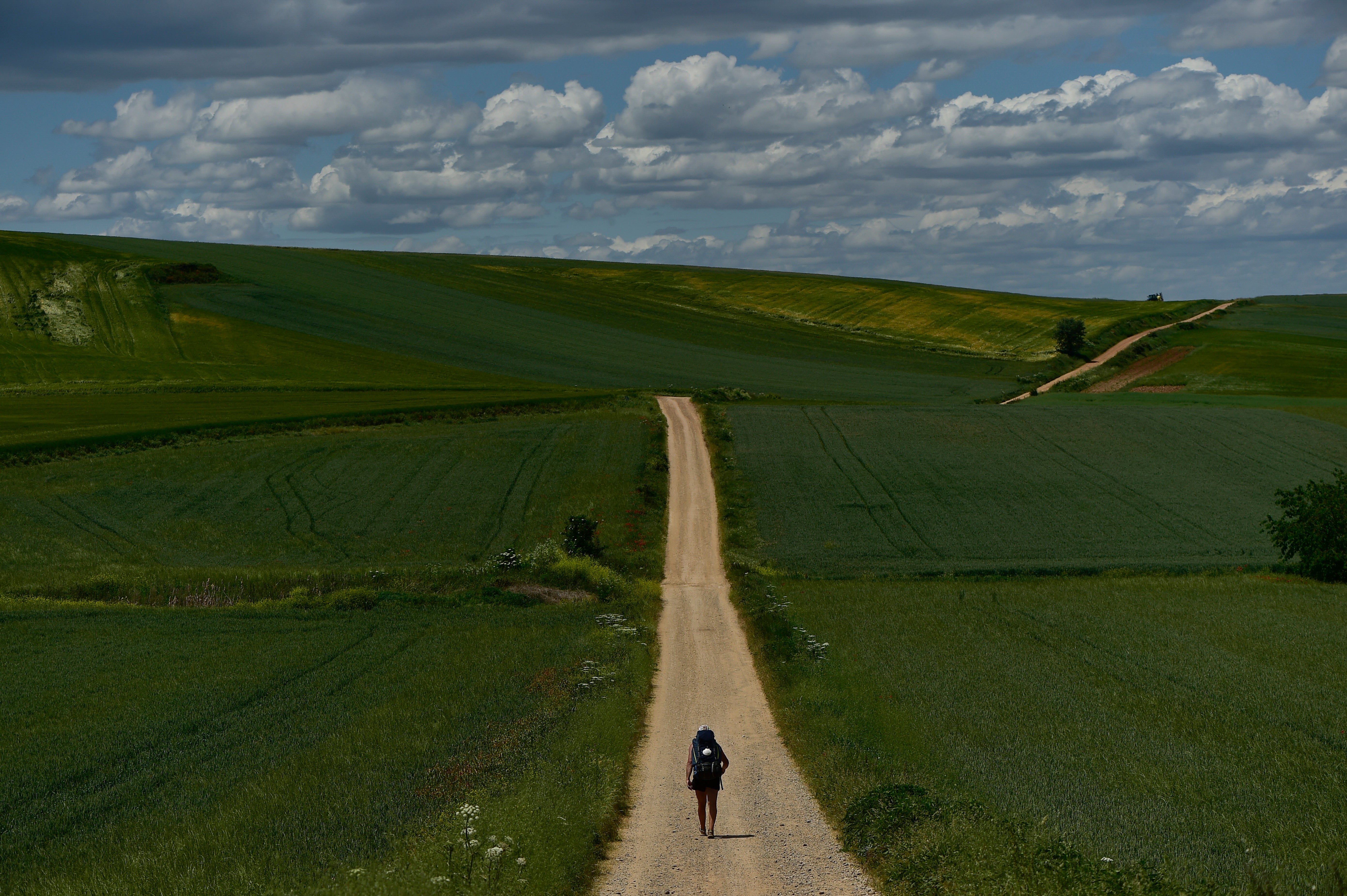 A pilgrim on the Camino de Santiago