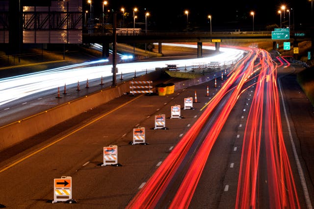 <p>Traffic flows along Interstate 55 in June 2022 in St Louis, Missouri</p>