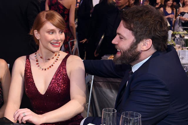 <p>Bryce Dallas Howard, and Seth Gabel attend the 23rd Annual Screen Actors Guild Awards Cocktail Reception at The Shrine Expo Hall on 29 January 2017</p>