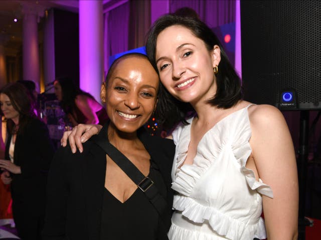 <p>Adele Roberts and partner Kate Holderness at the DIVA Awards 2022 at The Waldorf Hilton Hotel</p>