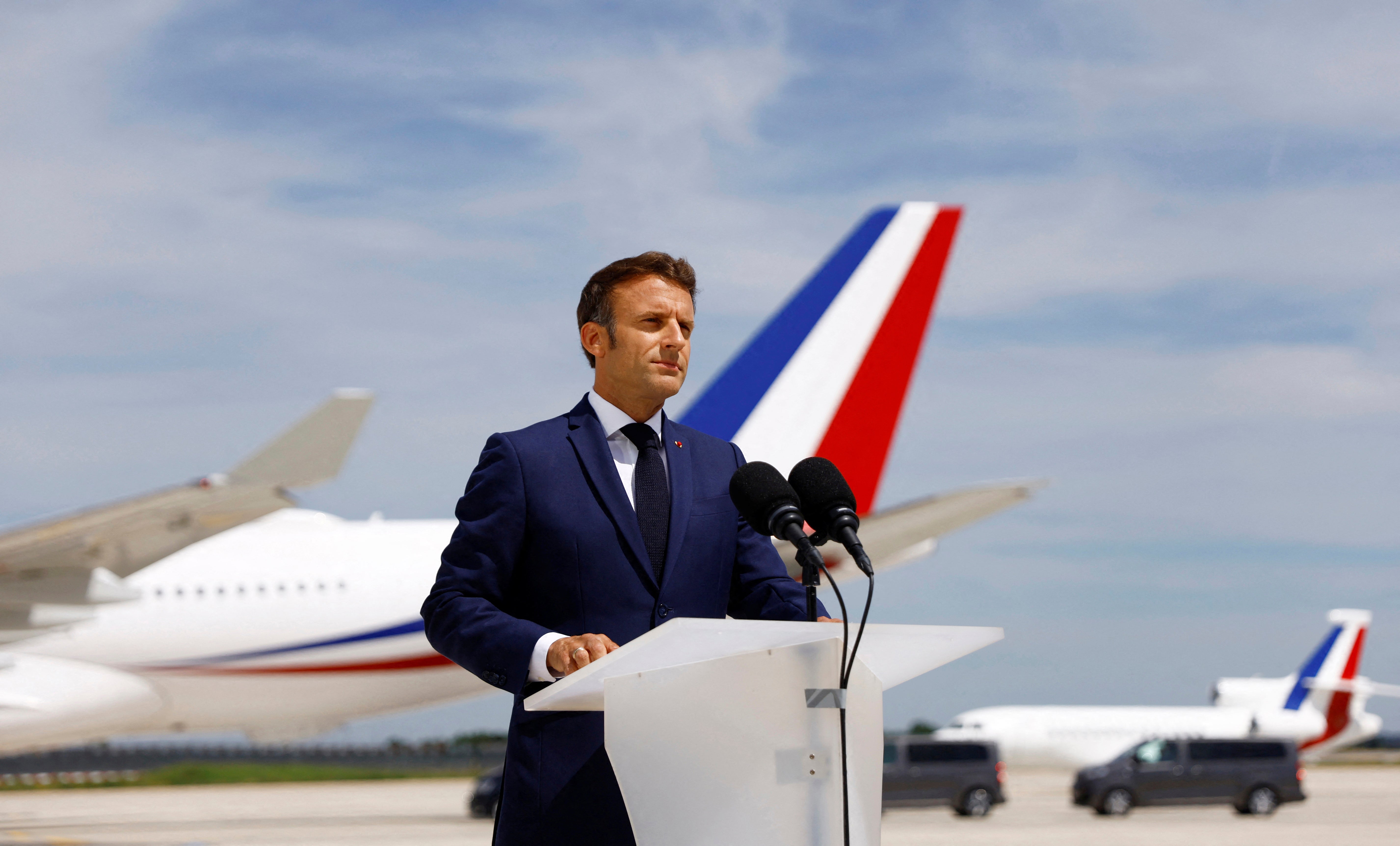Macron addresses voters before heading to Ukraine on Tuesday