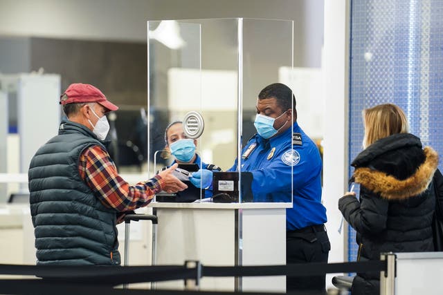 <p>(FILE) Passengers seen at LaGuardia Airport, New York </p>
