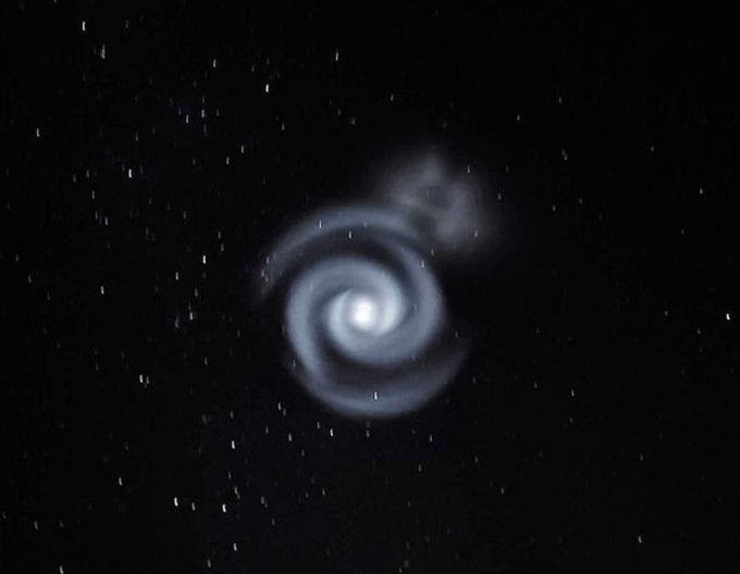 Reported to be brighter in some parts of the Pacific, the spiral was also seen in Fiji, Samoa, New Caledonia and the small island of Tokelau