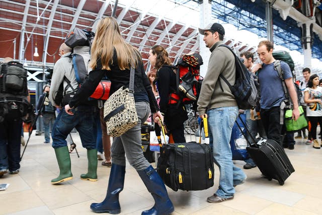 More than half of the trains to the Glastonbury Festival have been cancelled due to rail strikes (Ian West/PA)