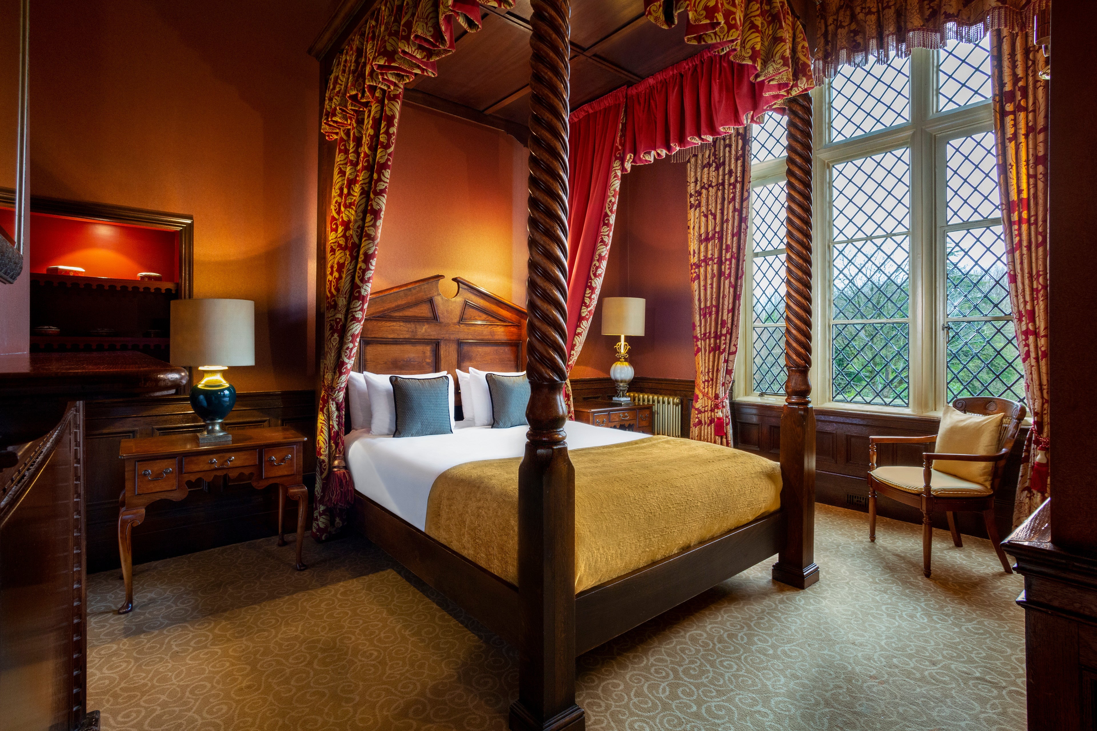 Feel like a queen in one of Crewe Hall’s 117 rooms