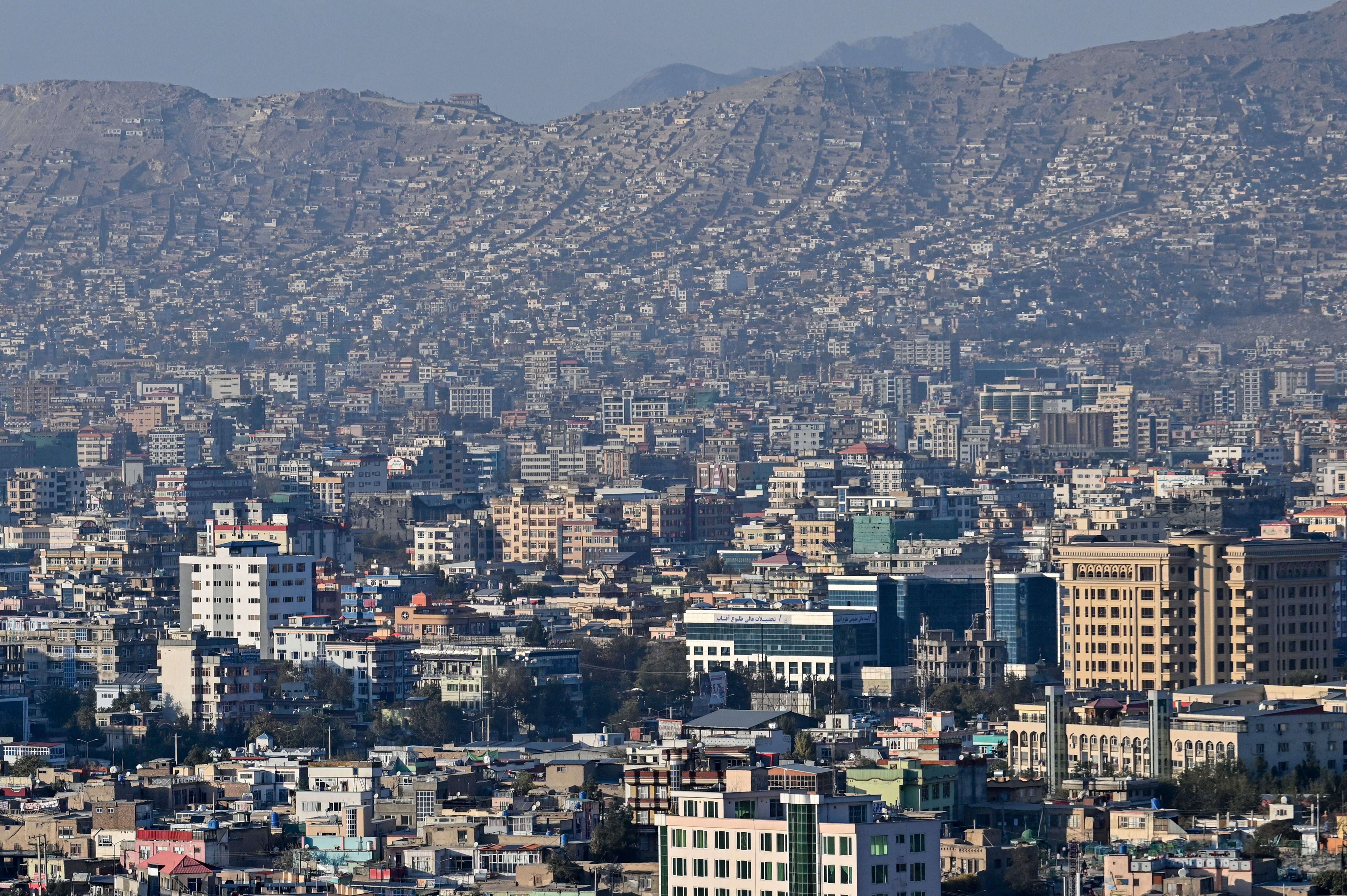 File: A view over Afghan capital Kabul