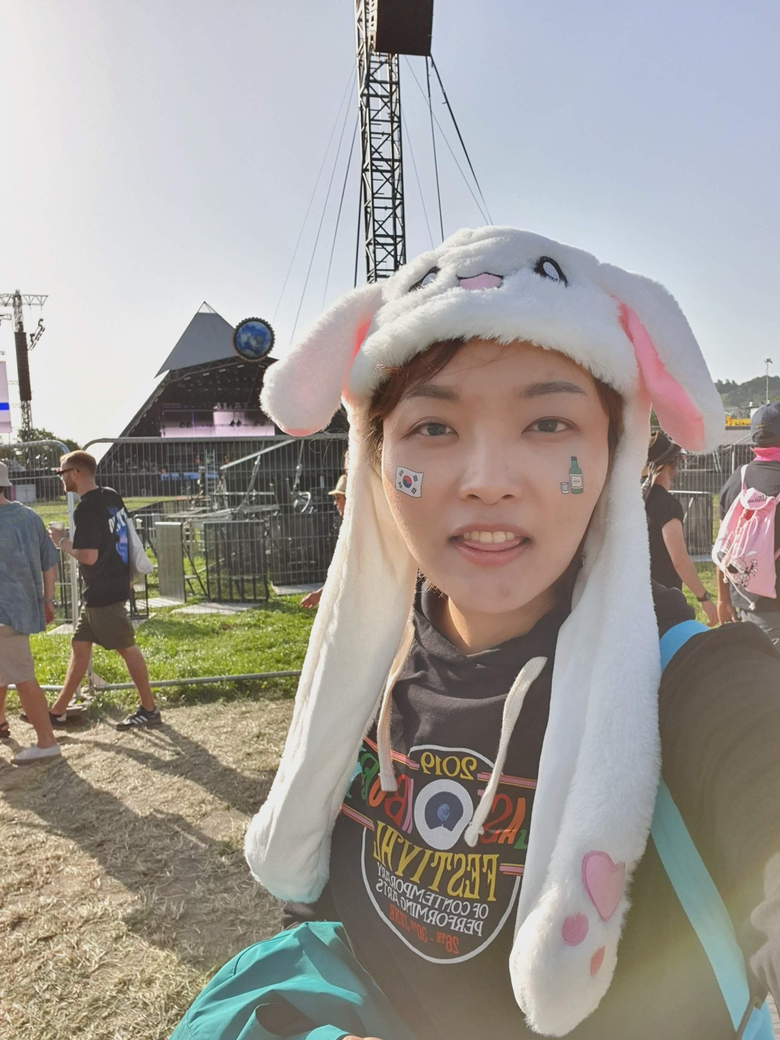 Sujeong Yoo, pictured at Glastonbury in 2019 is travelling from South Korea to the festival (Sujeong Yoo)