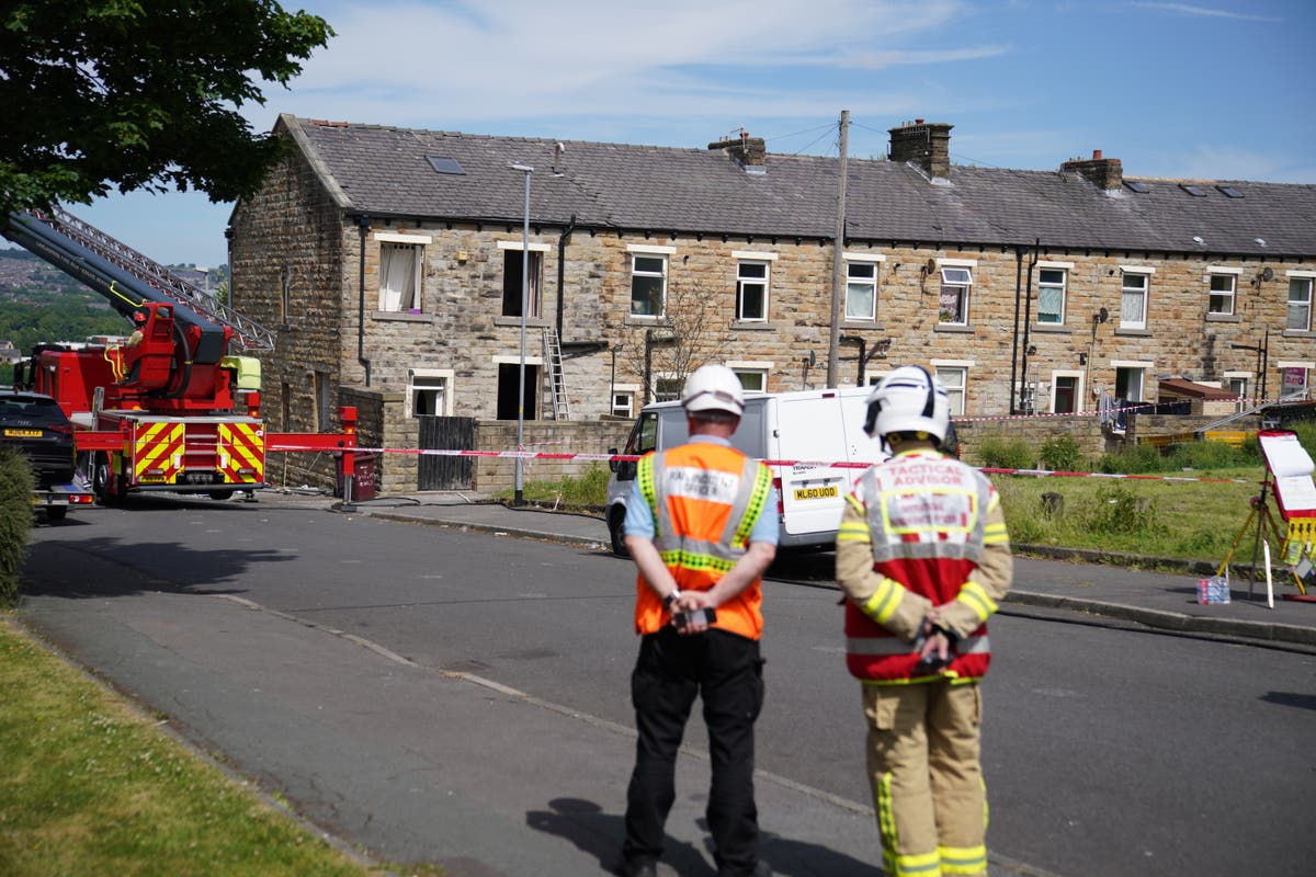 House collapses after explosion in Burnley as two people taken to